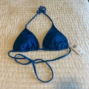Bright Blue Ribbed Hollister Bikini Top